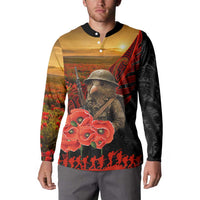 Maori Kiwi Soldier Fern Tattoo ANZAC Day Button Sweatshirt Lest We Forget