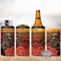 Maori Kiwi Soldier Fern Tattoo ANZAC Day 4 in 1 Can Cooler Tumbler Lest We Forget LT9 - Polynesian Pride