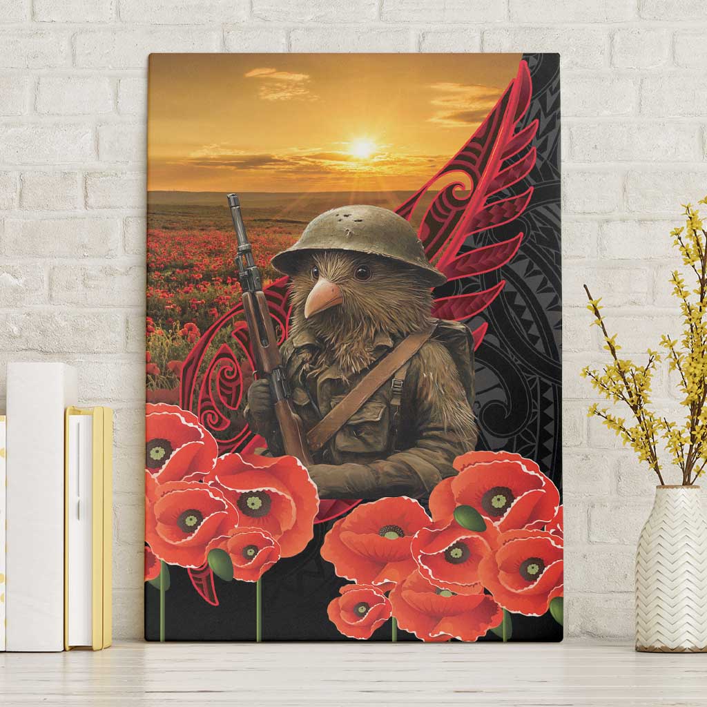 Maori Kiwi Soldier Fern Tattoo ANZAC Day Canvas Wall Art Lest We Forget