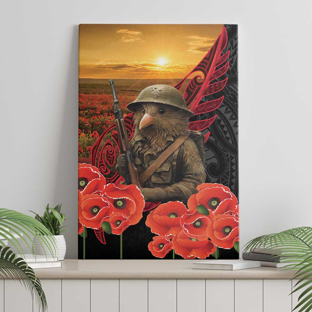 Maori Kiwi Soldier Fern Tattoo ANZAC Day Canvas Wall Art Lest We Forget