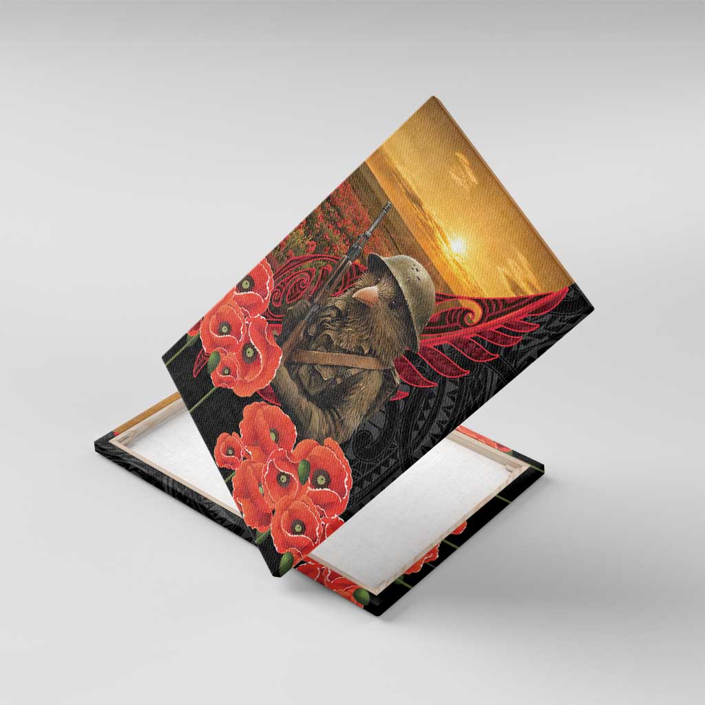 Maori Kiwi Soldier Fern Tattoo ANZAC Day Canvas Wall Art Lest We Forget