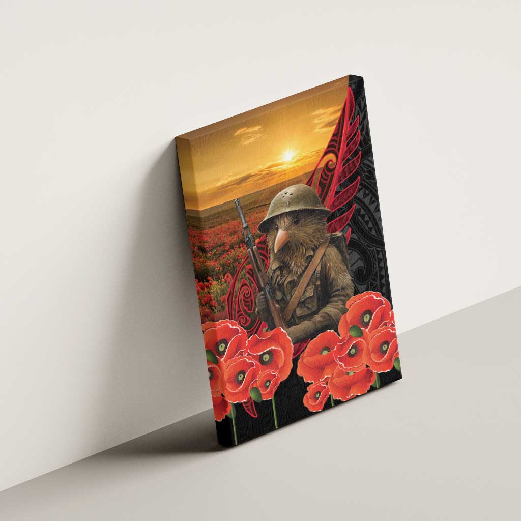 Maori Kiwi Soldier Fern Tattoo ANZAC Day Canvas Wall Art Lest We Forget