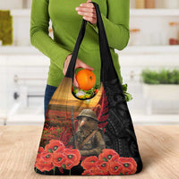 Maori Kiwi Soldier Fern Tattoo ANZAC Day Grocery Bag Lest We Forget