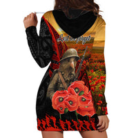Maori Kiwi Soldier Fern Tattoo ANZAC Day Hoodie Dress Lest We Forget