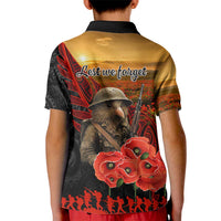 Maori Kiwi Soldier Fern Tattoo ANZAC Day Kid Polo Shirt Lest We Forget
