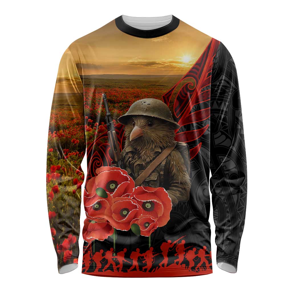 Maori Kiwi Soldier Fern Tattoo ANZAC Day Long Sleeve Shirt Lest We Forget