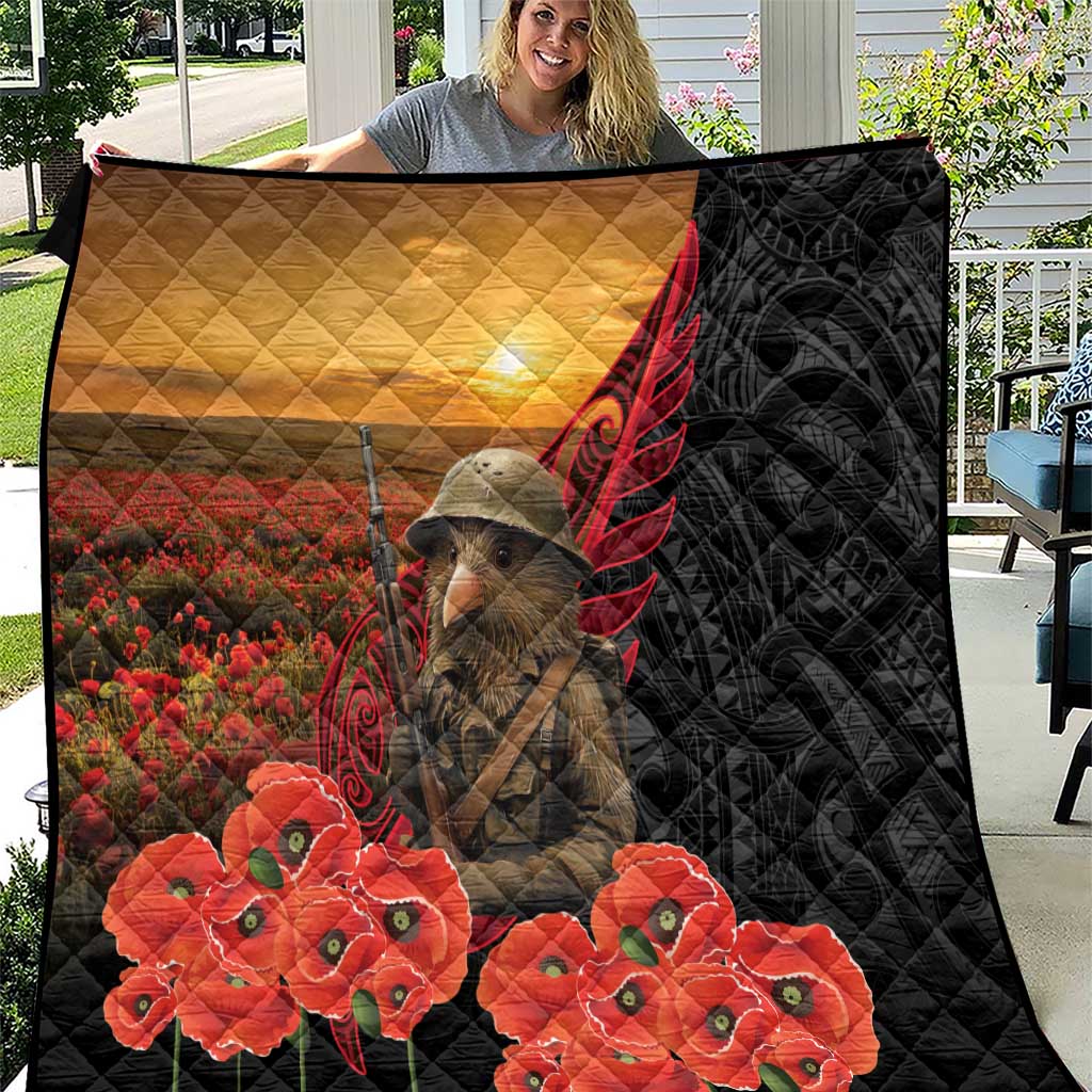 Maori Kiwi Soldier Fern Tattoo ANZAC Day Quilt Lest We Forget