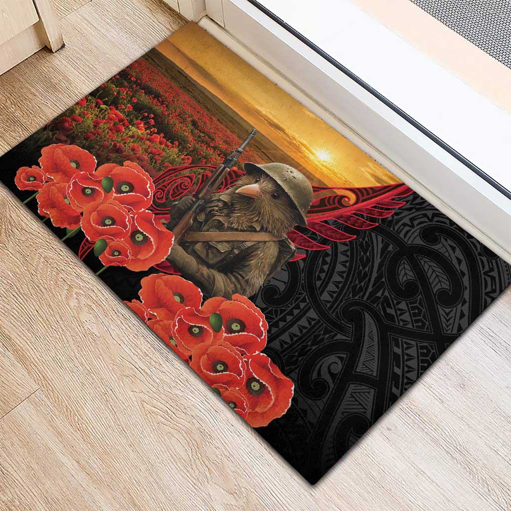 Maori Kiwi Soldier Fern Tattoo ANZAC Day Rubber Doormat Lest We Forget