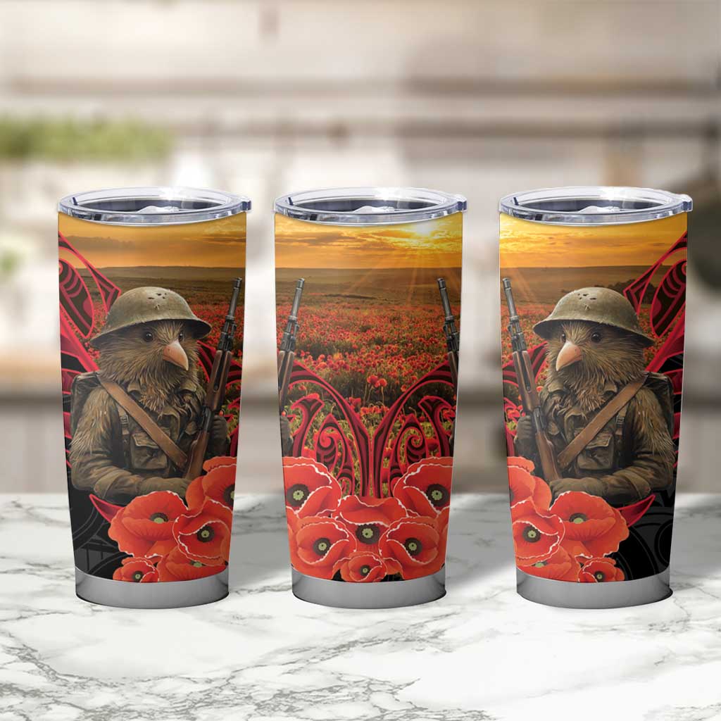 Maori Kiwi Soldier Fern Tattoo ANZAC Day Tumbler Cup Lest We Forget LT9 - Polynesian Pride