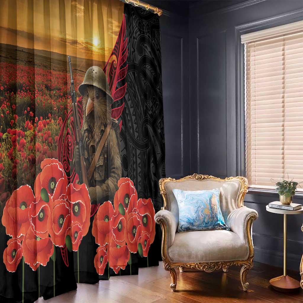Maori Kiwi Soldier Fern Tattoo ANZAC Day Window Curtain Lest We Forget
