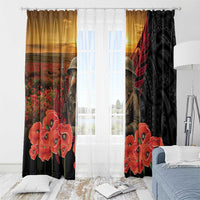 Maori Kiwi Soldier Fern Tattoo ANZAC Day Window Curtain Lest We Forget