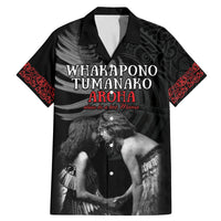 New Zealand Mother's Day Family Matching Mermaid Dress and Hawaiian Shirt Maori Hongi Aroha Ahau Ki A Koe Mama LT9 Dad's Shirt - Short Sleeve Black - Polynesian Pride