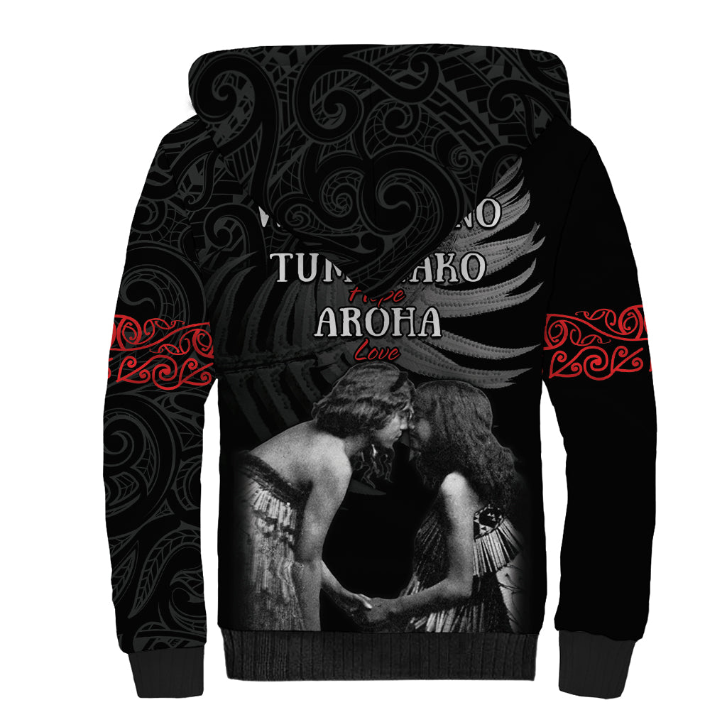 New Zealand Mother's Day Sherpa Hoodie Maori Hongi Aroha Ahau Ki A Koe Mama