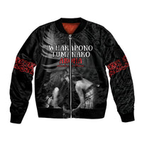 New Zealand Mother's Day Sleeve Zip Bomber Jacket Maori Hongi Aroha Ahau Ki A Koe Mama