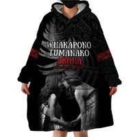 New Zealand Mother's Day Wearable Blanket Hoodie Maori Hongi Aroha Ahau Ki A Koe Mama