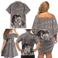 New Zealand Mother's Day Family Matching Off Shoulder Short Dress and Hawaiian Shirt Maori Mo Toku Mama Silver Fern LT9 - Polynesian Pride