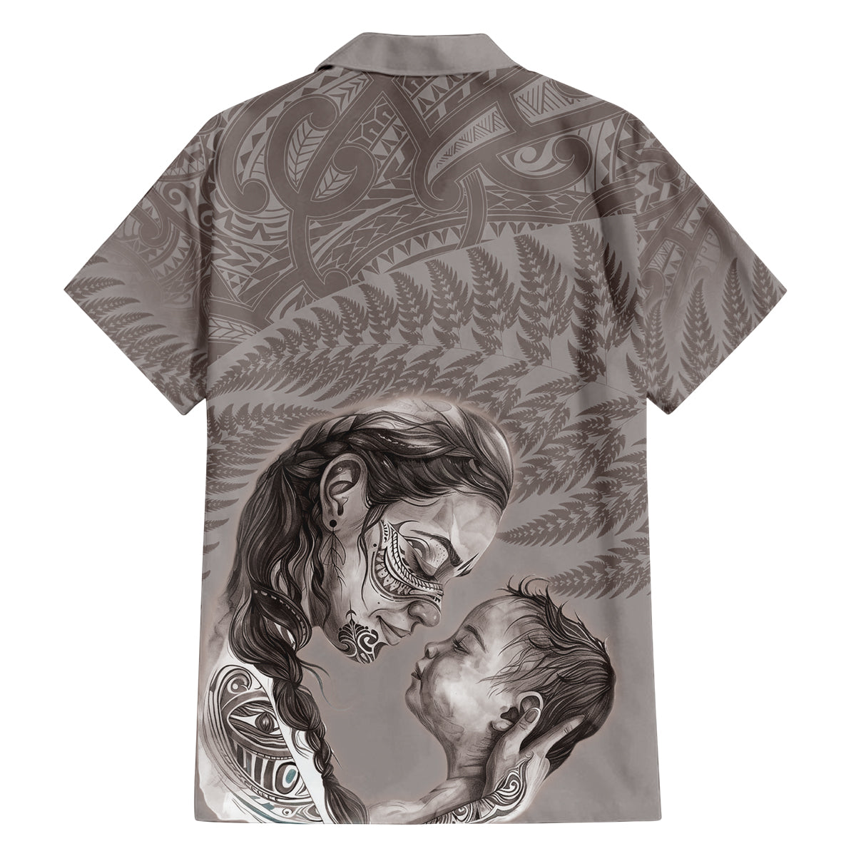 New Zealand Mother's Day Family Matching Off Shoulder Short Dress and Hawaiian Shirt Maori Mo Toku Mama Silver Fern LT9 - Polynesian Pride