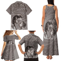 New Zealand Mother's Day Family Matching Tank Maxi Dress and Hawaiian Shirt Maori Mo Toku Mama Silver Fern LT9 - Polynesian Pride