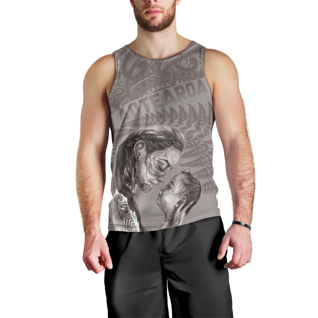 New Zealand Mother's Day Men Tank Top Maori Mo Toku Mama Silver Fern LT9 - Polynesian Pride