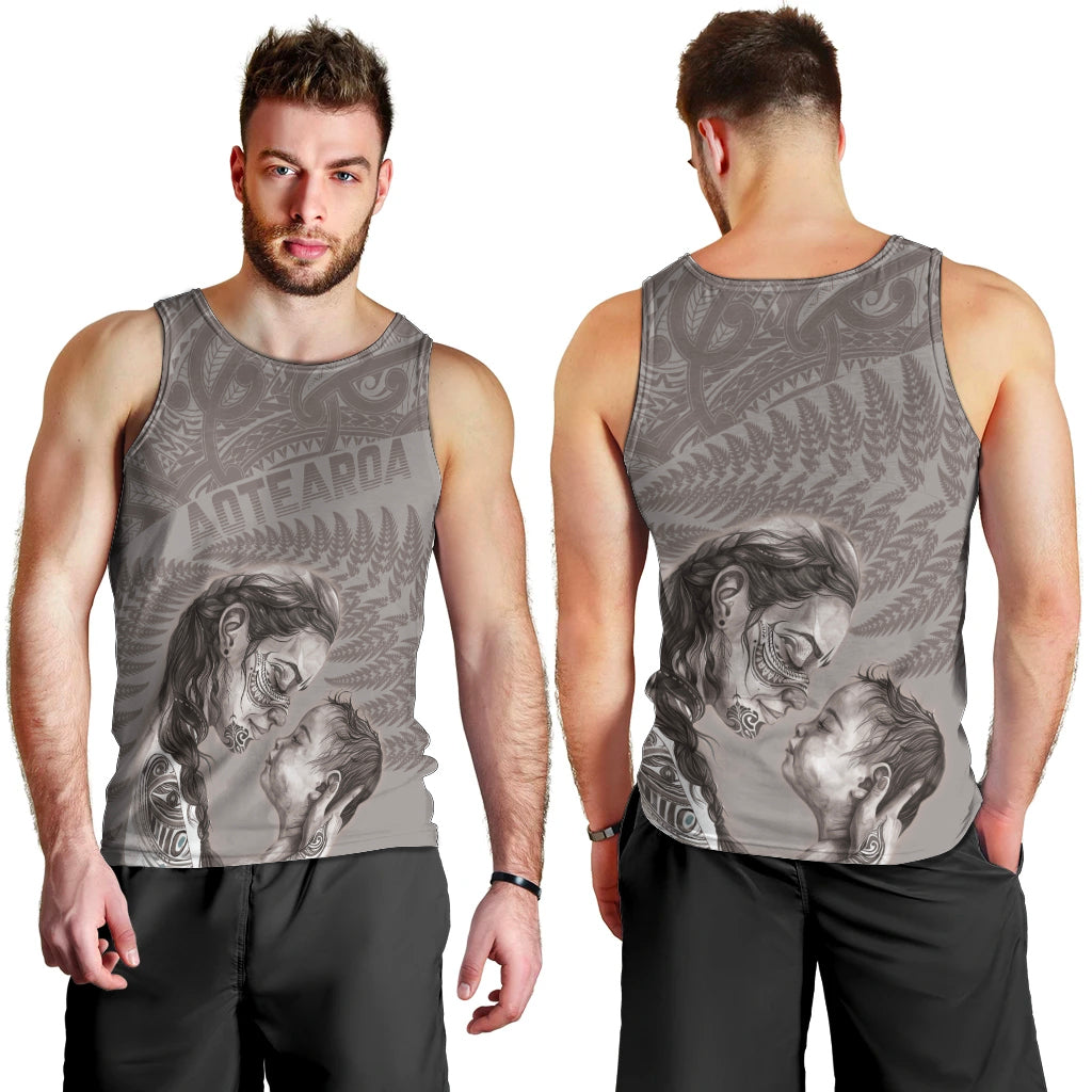 New Zealand Mother's Day Men Tank Top Maori Mo Toku Mama Silver Fern LT9 - Polynesian Pride