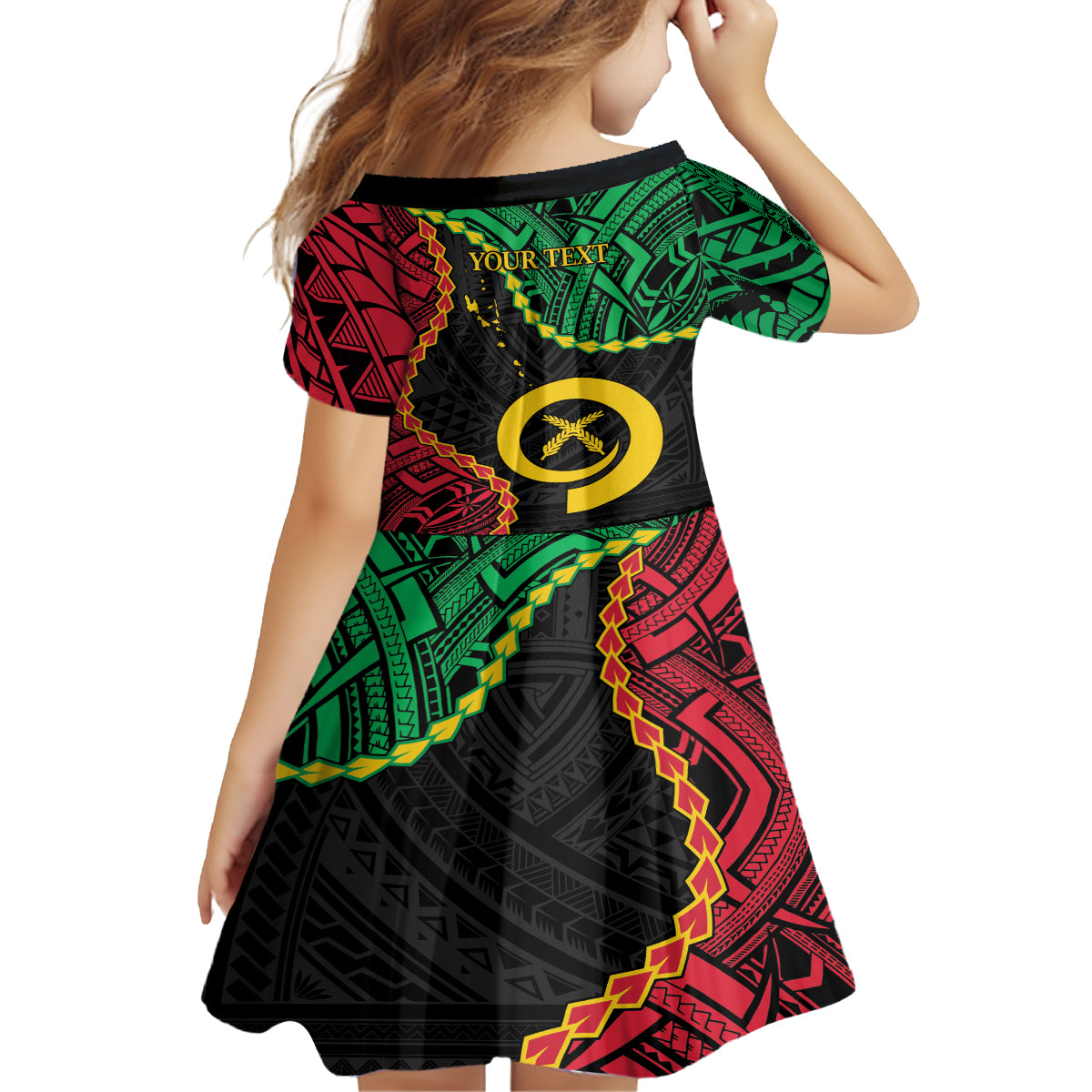 Personalised Vanuatu 44th Anniversary Family Matching Off Shoulder Short Dress and Hawaiian Shirt Tugeta Yumi Selebretem Indipendens Dei LT9 - Polynesian Pride