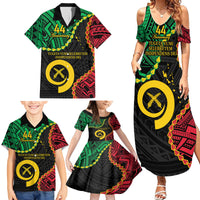 Personalised Vanuatu 44th Anniversary Family Matching Summer Maxi Dress and Hawaiian Shirt Tugeta Yumi Selebretem Indipendens Dei LT9 - Polynesian Pride