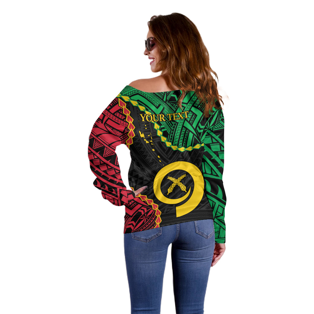 Personalised Vanuatu 44th Anniversary Off Shoulder Sweater Tugeta Yumi Selebretem Indipendens Dei