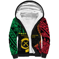 Personalised Vanuatu 44th Anniversary Sherpa Hoodie Tugeta Yumi Selebretem Indipendens Dei