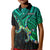 Aotearoa Papua Shell Kid Polo Shirt Maori Tribal Pattern LT9 Kid Green - Polynesian Pride