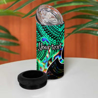 Personalised Aotearoa Papua Shell 4 in 1 Can Cooler Tumbler Maori Tribal Pattern