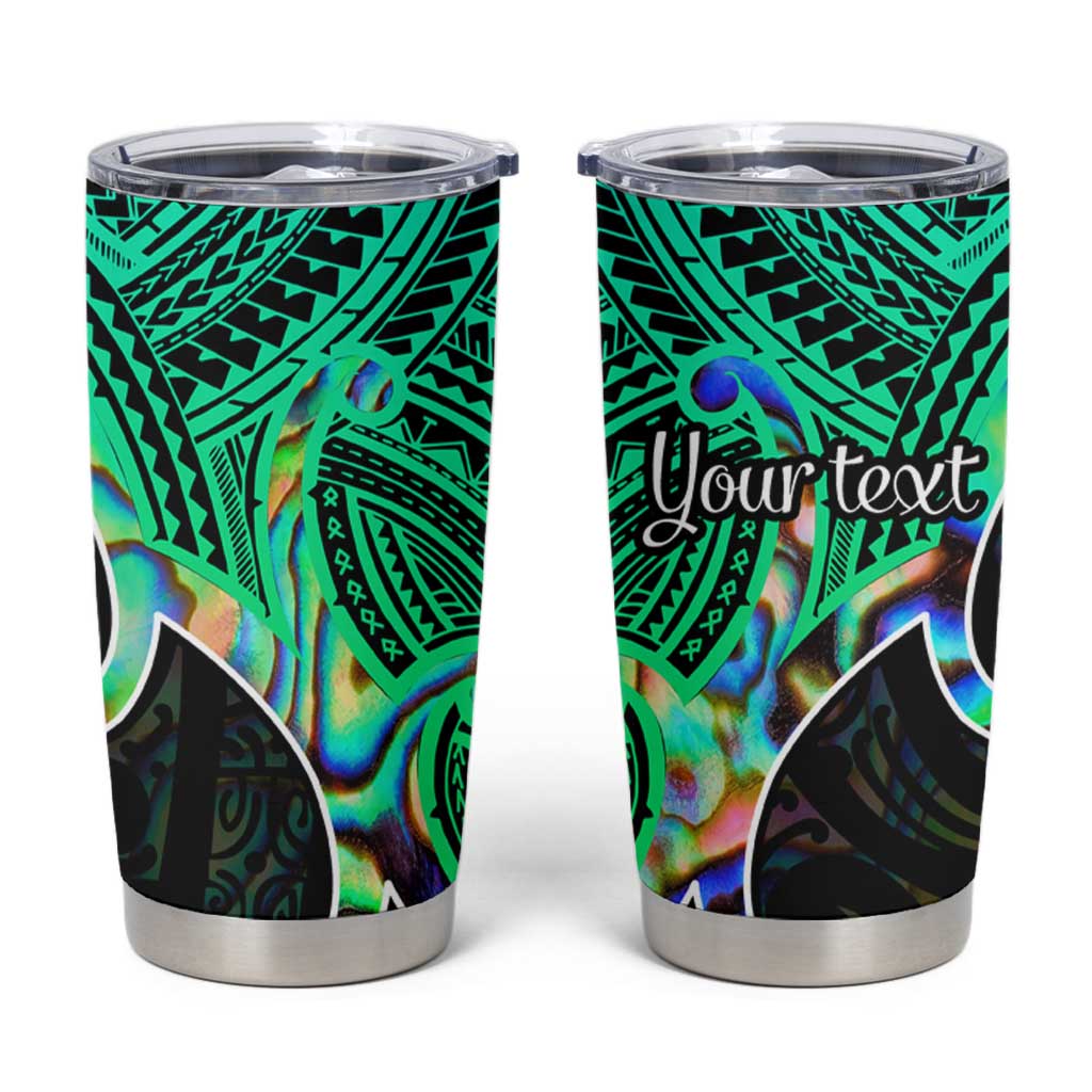 Personalised Aotearoa Papua Shell Tumbler Cup Maori Tribal Pattern