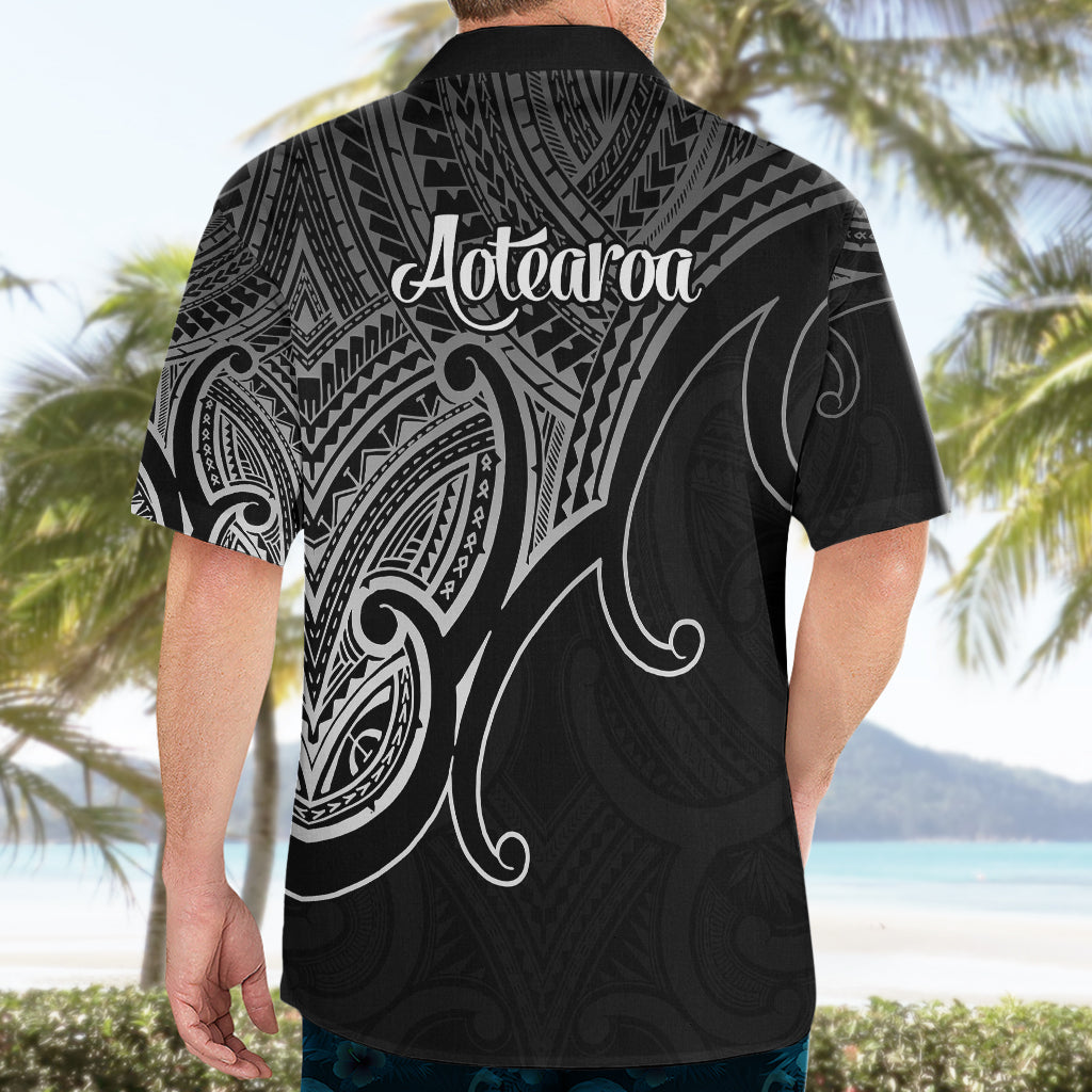 Aotearoa Maori Koru Hawaiian Shirt Polynesian Pacific Tribal - Black LT9 - Polynesian Pride