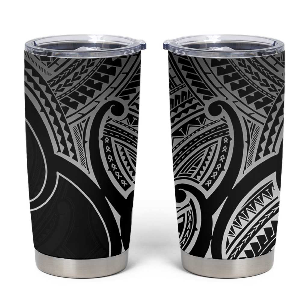 Aotearoa Maori Koru Tumbler Cup Black Polynesian Pacific Tribal