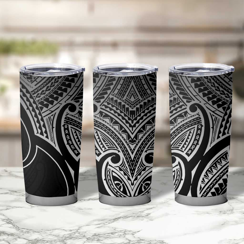 Aotearoa Maori Koru Tumbler Cup Black Polynesian Pacific Tribal