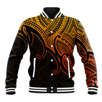 Aotearoa Maori Koru Baseball Jacket Polynesian Pacific Tribal - Gold LT9 Unisex Gold - Polynesian Pride