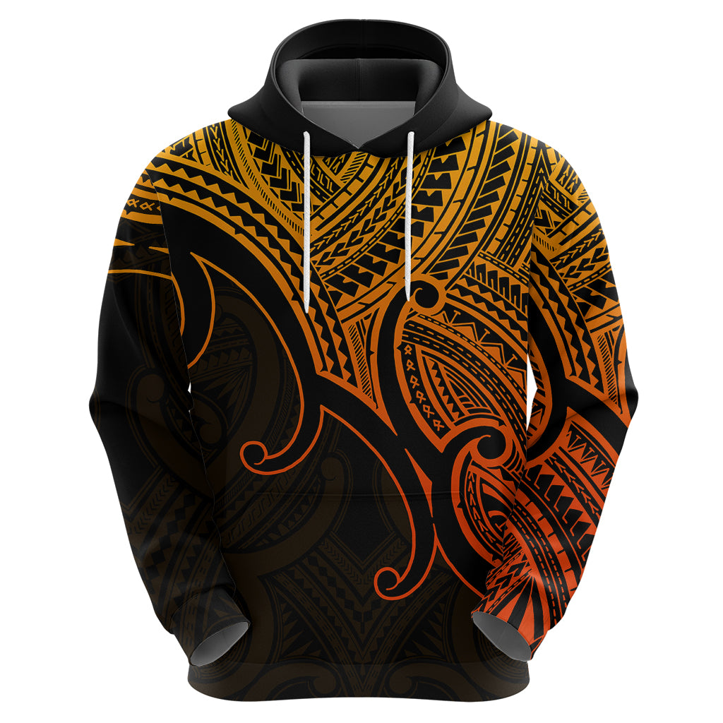 Aotearoa Maori Koru Hoodie Polynesian Pacific Tribal Gold LT9 - Polynesian Pride