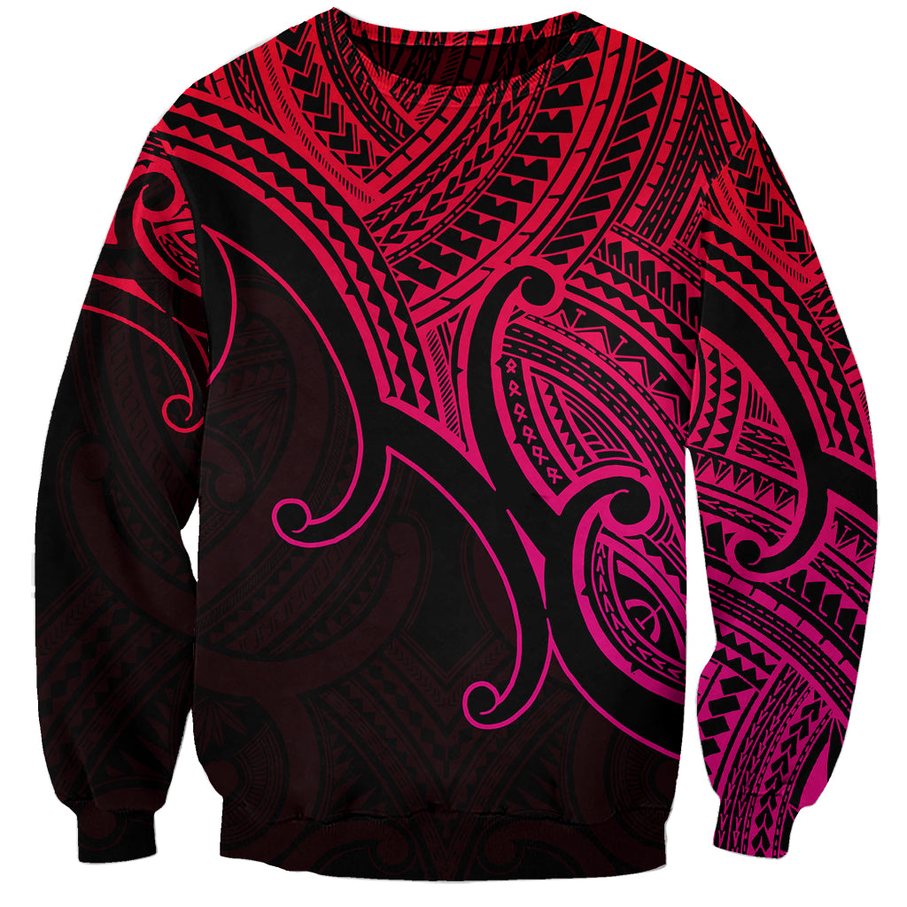 Aotearoa Maori Koru Sweatshirt Polynesian Pacific Tribal - Pink LT9 Unisex Pink - Polynesian Pride