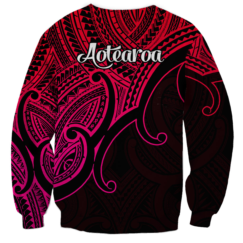 Aotearoa Maori Koru Sweatshirt Polynesian Pacific Tribal - Pink LT9 - Polynesian Pride