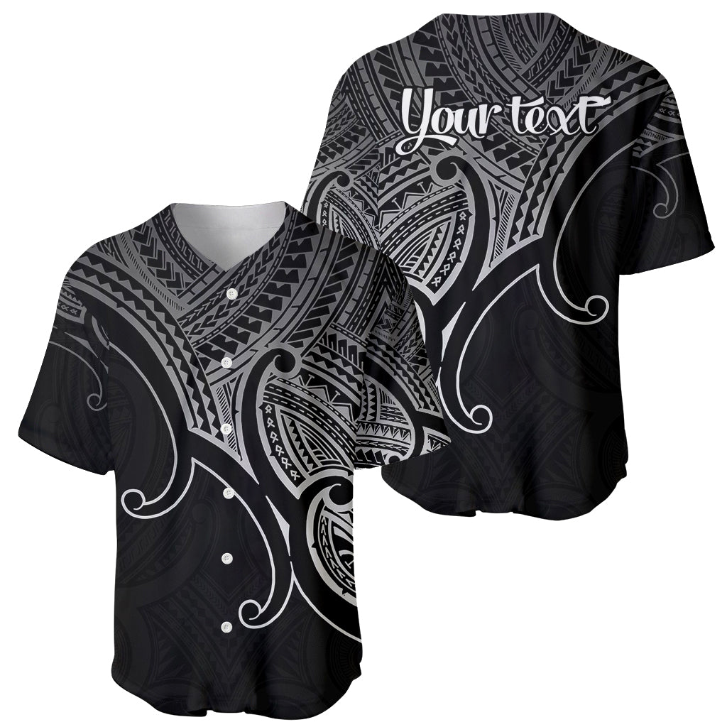 Custom Aotearoa Maori Koru Baseball Jersey Polynesian Pacific Tribal - Black LT9 - Polynesian Pride