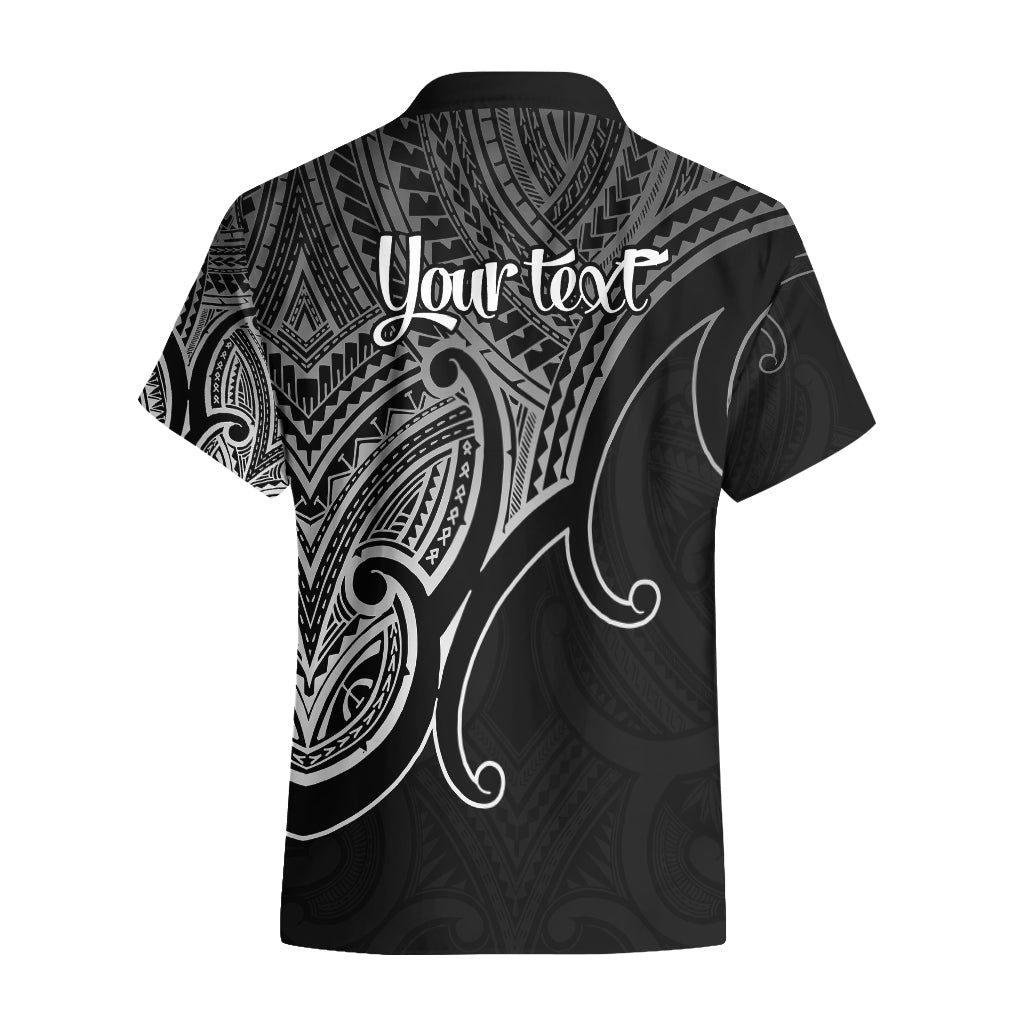 Custom Aotearoa Maori Koru Hawaiian Shirt Polynesian Pacific Tribal - Black LT9 - Polynesian Pride