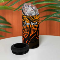 Personalised Aotearoa Papua Shell 4 in 1 Can Cooler Tumbler Gold Polynesian Pacific Tribal