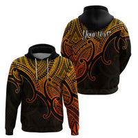 Custom Aotearoa Maori Koru Hoodie Polynesian Pacific Tribal Gold LT9 - Polynesian Pride