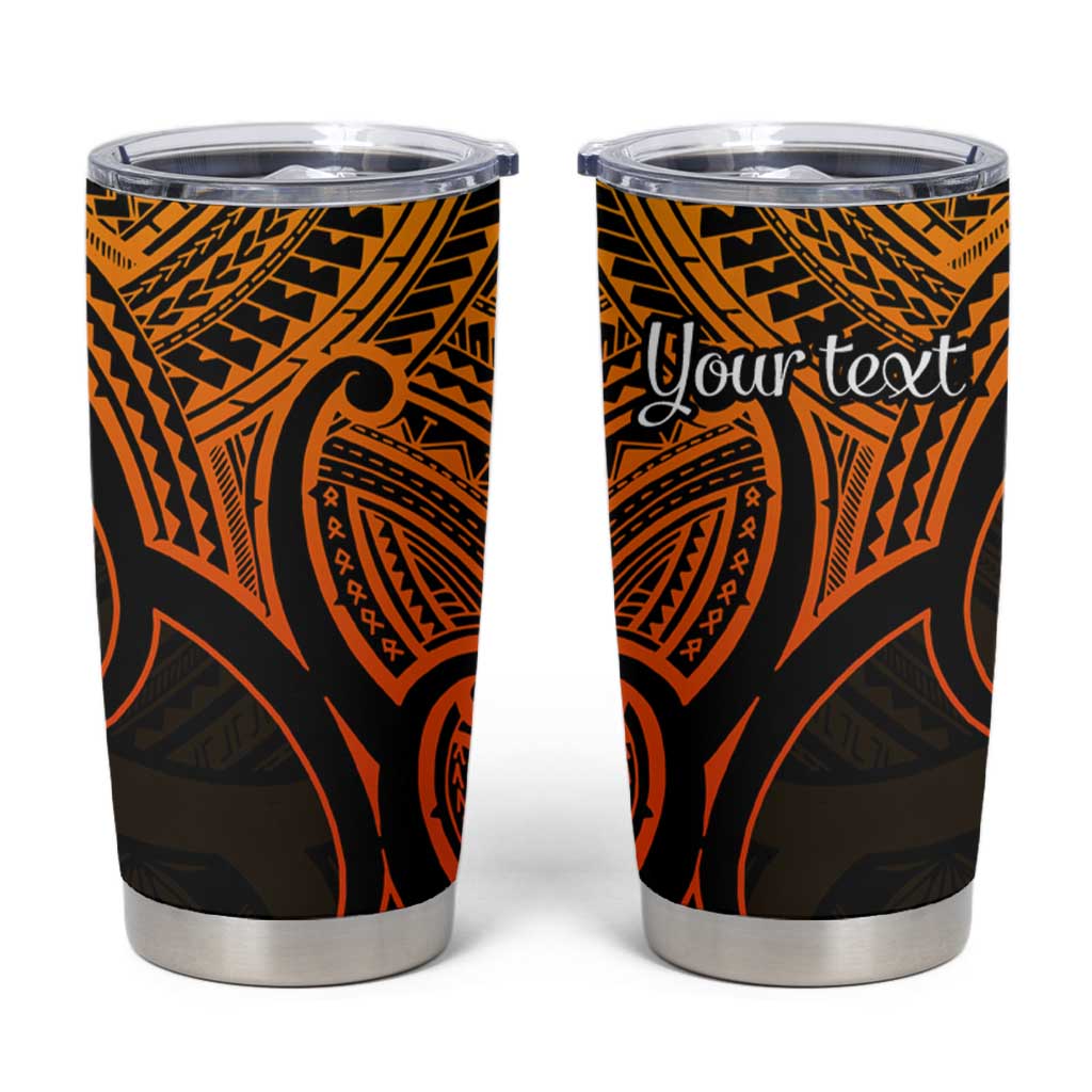 Personalised Aotearoa Papua Shell Tumbler Cup Gold Polynesian Pacific Tribal