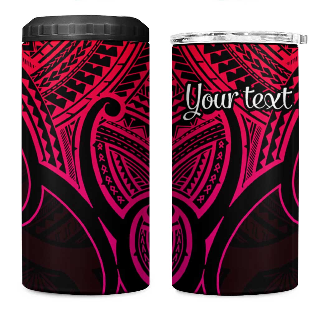 Personalised Aotearoa Papua Shell 4 in 1 Can Cooler Tumbler Pink Polynesian Pacific Tribal