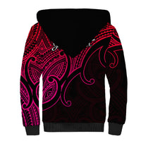 Custom Aotearoa Maori Koru Sherpa Hoodie Polynesian Pacific Tribal - Pink LT9 - Polynesian Pride