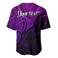 Custom Aotearoa Maori Koru Baseball Jersey Polynesian Pacific Tribal - Purple LT9 - Polynesian Pride