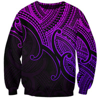 Custom Aotearoa Maori Koru Sweatshirt Polynesian Pacific Tribal - Purple LT9 Unisex Purple - Polynesian Pride