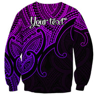 Custom Aotearoa Maori Koru Sweatshirt Polynesian Pacific Tribal - Purple LT9 - Polynesian Pride
