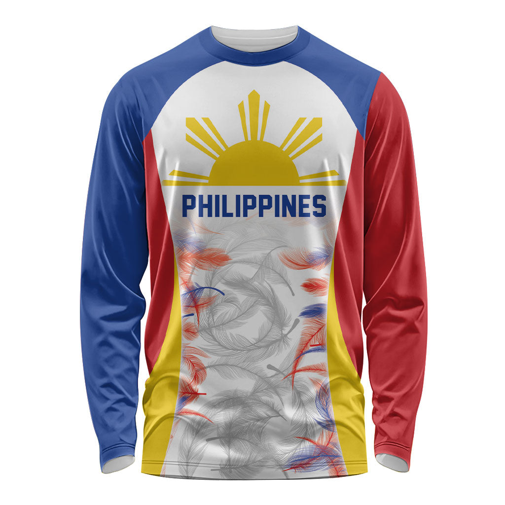 Philippines Flag Day Long Sleeve Shirt Filipino Feather Pattern