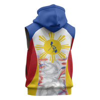 Philippines Flag Day Sleeveless Hoodie Filipino Feather Pattern LT9 - Polynesian Pride